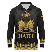 Haiti Neg Marron Gold Long Sleeve Polo Shirt Lespwa pa anyen san aksyon LT01 Gold - Polynesian Pride