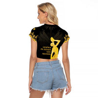 Haiti Neg Marron Gold Raglan Cropped T Shirt Lespwa pa anyen san aksyon LT01 - Polynesian Pride