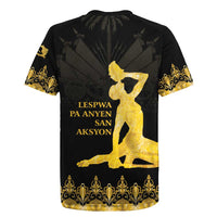 Haiti Neg Marron Gold Rugby Jersey Lespwa pa anyen san aksyon LT01 - Polynesian Pride