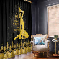 Haiti Neg Marron Gold Window Curtain Lespwa pa anyen san aksyon