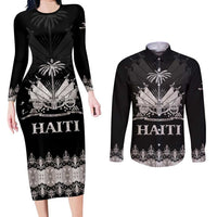 Haiti Neg Marron Silver Couples Matching Long Sleeve Bodycon Dress and Long Sleeve Button Shirt Hope is Nothing Without Action LT01 Silver - Polynesian Pride