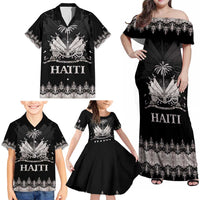Haiti Neg Marron Silver Family Matching Off Shoulder Maxi Dress and Hawaiian Shirt Hope is Nothing Without Action LT01 - Polynesian Pride
