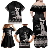 Haiti Neg Marron Silver Family Matching Off Shoulder Maxi Dress and Hawaiian Shirt Hope is Nothing Without Action LT01 - Polynesian Pride