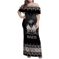 Haiti Neg Marron Silver Family Matching Off Shoulder Maxi Dress and Hawaiian Shirt Hope is Nothing Without Action LT01 Mom's Dress Silver - Polynesian Pride