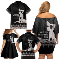 Haiti Neg Marron Silver Family Matching Off Shoulder Short Dress and Hawaiian Shirt Hope is Nothing Without Action LT01 - Polynesian Pride
