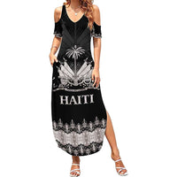 Haiti Neg Marron Silver Family Matching Summer Maxi Dress and Hawaiian Shirt Hope is Nothing Without Action LT01 Mom's Dress Silver - Polynesian Pride