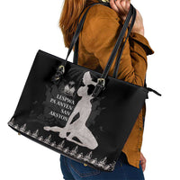 Haiti Neg Marron Silver Leather Tote Bag Hope is Nothing Without Action LT01 - Polynesian Pride
