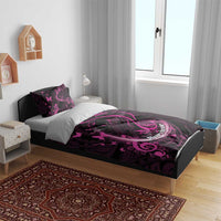 Survivor Melody Pink Bedding Set Breast Cancer Polynesian Pattern