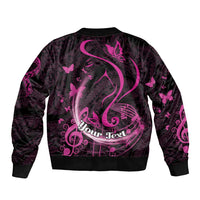 Personalised Survivor Melody Pink Bomber Jacket Breast Cancer Polynesian Pattern
