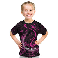Personalised Survivor Melody Pink Kid T Shirt Breast Cancer Polynesian Pattern LT01 Pink - Polynesian Pride