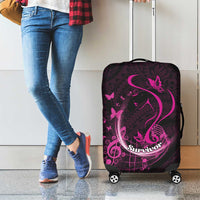 Survivor Melody Pink Luggage Cover Breast Cancer Polynesian Pattern