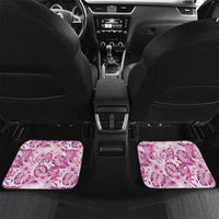 Pink Ribbon Hibiscus Tropical Pattern Car Mats Breast Cancer