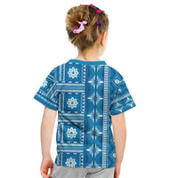 Fiji Masi All Blue Kid T Shirt Tapa Pattern - Polynesian Pride