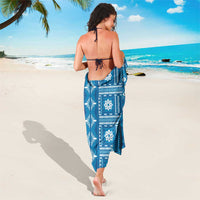 Fiji Masi All Blue Sarong Tapa Pattern - Polynesian Pride