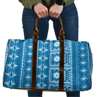 Fiji Masi All Blue Travel Bag Tapa Pattern - Polynesian Pride