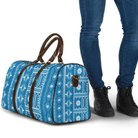Fiji Masi All Blue Travel Bag Tapa Pattern - Polynesian Pride