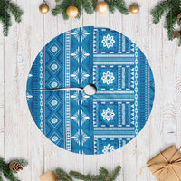Fiji Masi All Blue Tree Skirt Tapa Pattern - Polynesian Pride