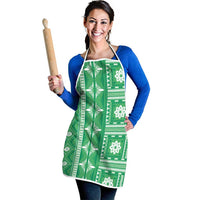 Fiji Masi All Green Apron Tapa Pattern - Polynesian Pride