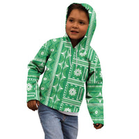 Fiji Masi All Green Kid Hoodie Tapa Pattern - Polynesian Pride