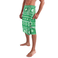 Fiji Masi All Green Lavalava Tapa Pattern - Polynesian Pride