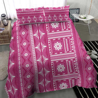 Fiji Masi All Pink Bedding Set Tapa Pattern - Polynesian Pride