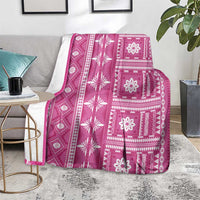Fiji Masi All Pink Blanket Tapa Pattern - Polynesian Pride