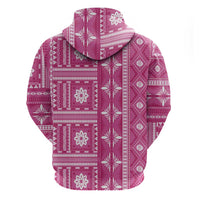 Fiji Masi All Pink Hoodie Tapa Pattern - Polynesian Pride