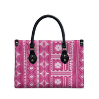 Fiji Masi All Pink Leather Bag Tapa Pattern - Polynesian Pride
