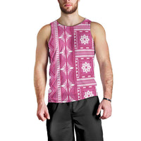 Fiji Masi All Pink Men Tank Top Tapa Pattern - Polynesian Pride