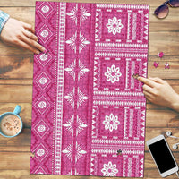 Fiji Masi All Pink Puzzle Tapa Pattern - Polynesian Pride