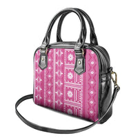 Fiji Masi All Pink Shoulder Handbag Tapa Pattern - Polynesian Pride