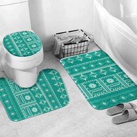Fiji Masi All Teal Bathroom Set Tapa Pattern - Polynesian Pride