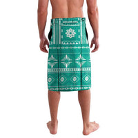 Fiji Masi All Teal Lavalava Tapa Pattern - Polynesian Pride