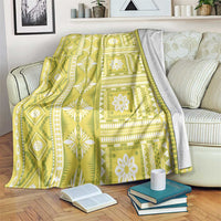 Fiji Masi All Yellow Blanket Tapa Pattern - Polynesian Pride