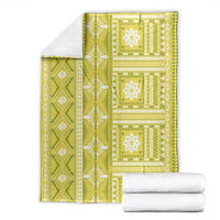 Fiji Masi All Yellow Blanket Tapa Pattern - Polynesian Pride