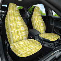 Fiji Masi All Yellow Car Seat Cover Tapa Pattern - Polynesian Pride