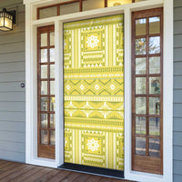 Fiji Masi All Yellow Door Cover Tapa Pattern - Polynesian Pride