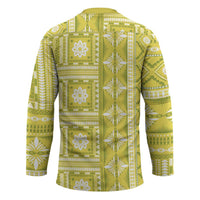Fiji Masi All Yellow Hockey Jersey Tapa Pattern LT01 - Polynesian Pride