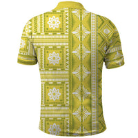 Fiji Masi All Yellow Polo Shirt Tapa Pattern - Polynesian Pride