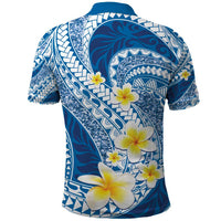 Plumeria Polynesian Blue Glitter Pattern Polo Shirt LT01 - Polynesian Pride