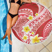 Plumeria Polynesian Coral Glitter Pattern Beach Blanket