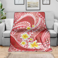Plumeria Polynesian Coral Glitter Pattern Blanket