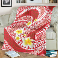 Plumeria Polynesian Coral Glitter Pattern Blanket