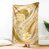 Plumeria Polynesian Gold Glitter Pattern Blanket