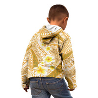 Plumeria Polynesian Gold Glitter Pattern Kid Hoodie