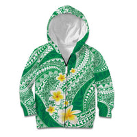 Plumeria Polynesian Green Glitter Pattern Kid Hoodie