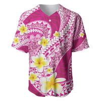 Plumeria Polynesian Pink Glitter Pattern Baseball Jersey LT01 Pink - Polynesian Pride
