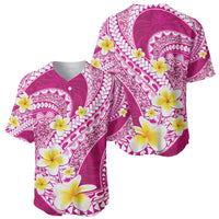 Plumeria Polynesian Pink Glitter Pattern Baseball Jersey LT01 - Polynesian Pride