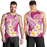 Plumeria Polynesian Pink Glitter Pattern Men Tank Top