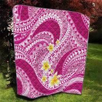 Plumeria Polynesian Pink Glitter Pattern Quilt LT01 - Polynesian Pride